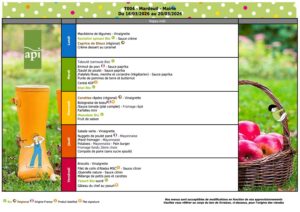 Menu du 16/03 au 20/03