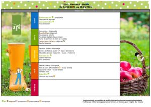 Menu du 04/05 au 08/05