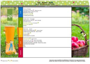 Menu du 27/04 au 01/05