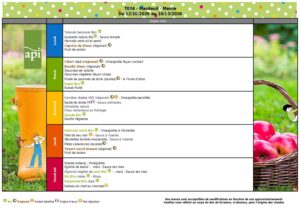 Menu : 12/10 - 16/10